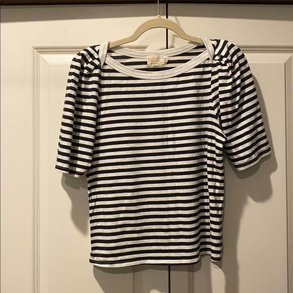 Nation LTD Deana Tee. Black & White Striped. Size Medium. Organic Cotton. - Picture 4 of 8